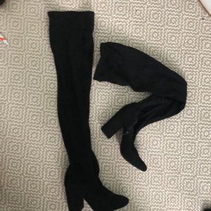 Over the knee suede boots with heel